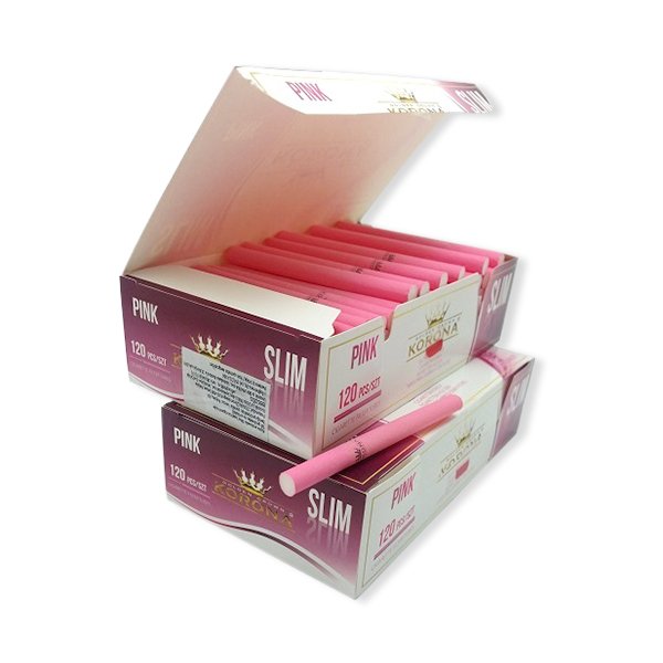 Slim Roze Tube-Cigaret Cevi za Punjenje Rezanim Duvanom