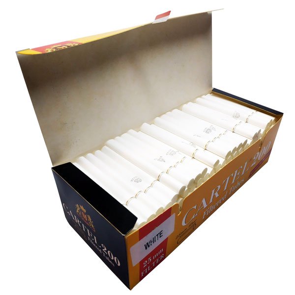 Prazne Cigarete za Punjenje Rezanim Duvanom Cartel 25mm Beli Filter