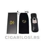 Myon Futrola za 2 Cigare+Sekač za Tompuse-Black Kožna