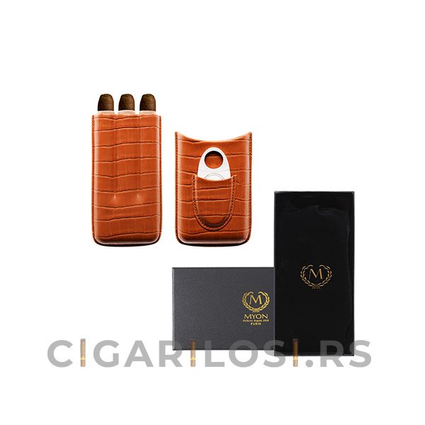 Futrole za 3 Cigare+Sekač Tompusa-Myon Brown