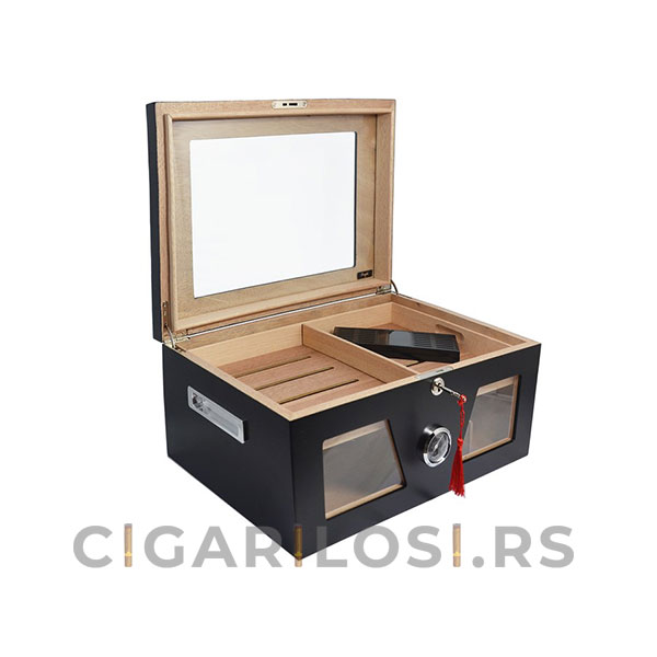 Humidor za Čuvanje 80 Cigara, Tompusa-Black