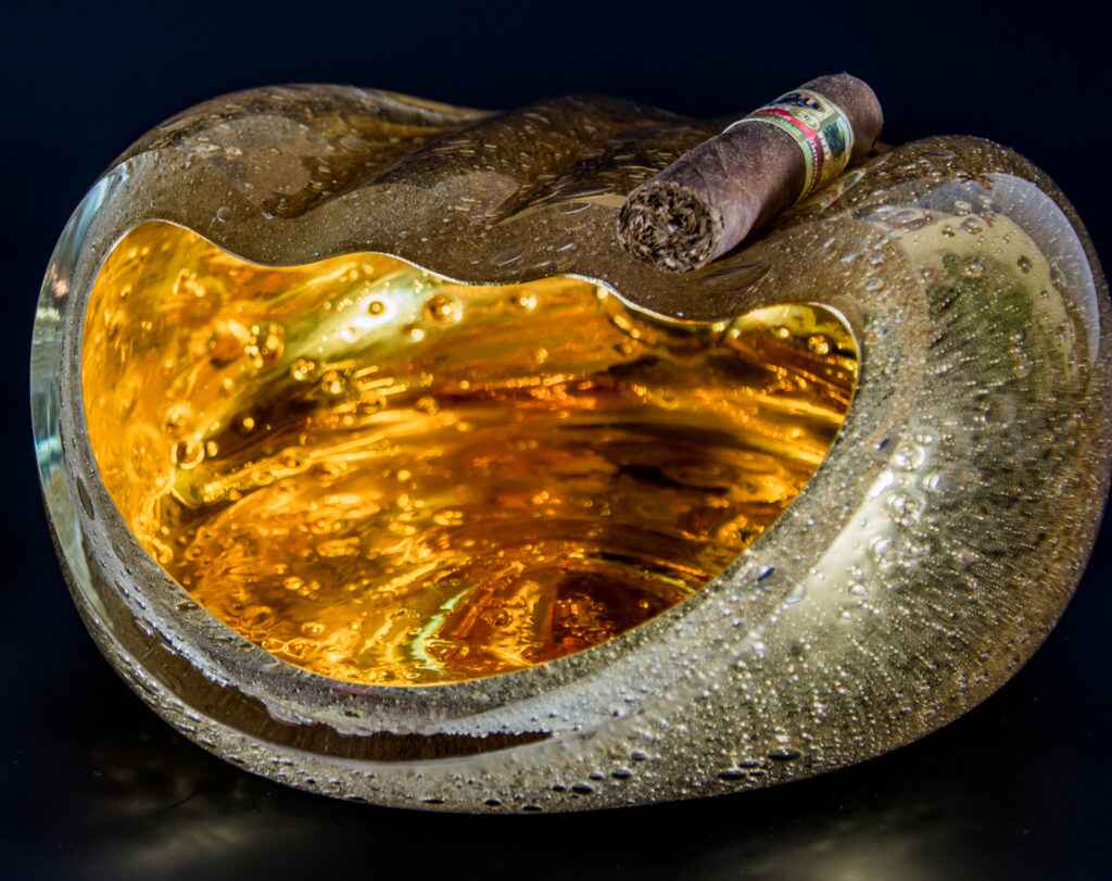 Pepeljara za 3 Cigare-Czevitrum Salamander Zlatna