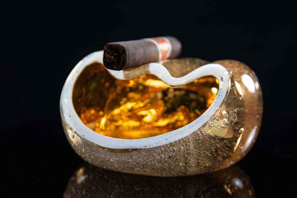 Pepeljara za 2 Cigare-Czevitrum Salamander Zlatna