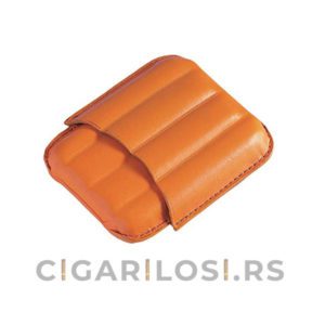 NOVO Futrola za 4 Toscanello Cigare, Cigarilose-KOŽNA Egoist Orange