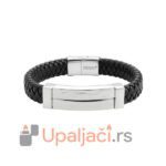 ZIPPO Kožna Narukvica Long Bar - Pletena Crna