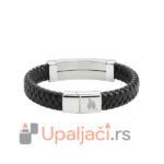 ZIPPO Kožna Narukvica Long Bar - Pletena Crna