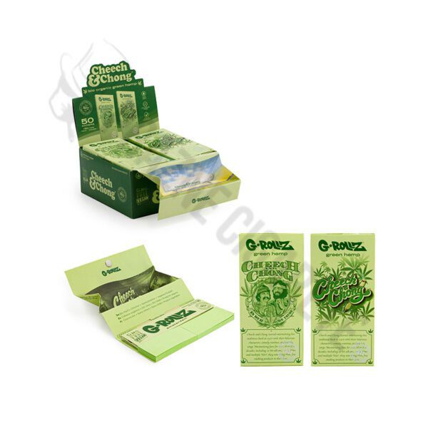 G-ROLLZ Cheech & Chong-Organski Zeleni Papiri od Konoplje-50 Papirića+Tacna