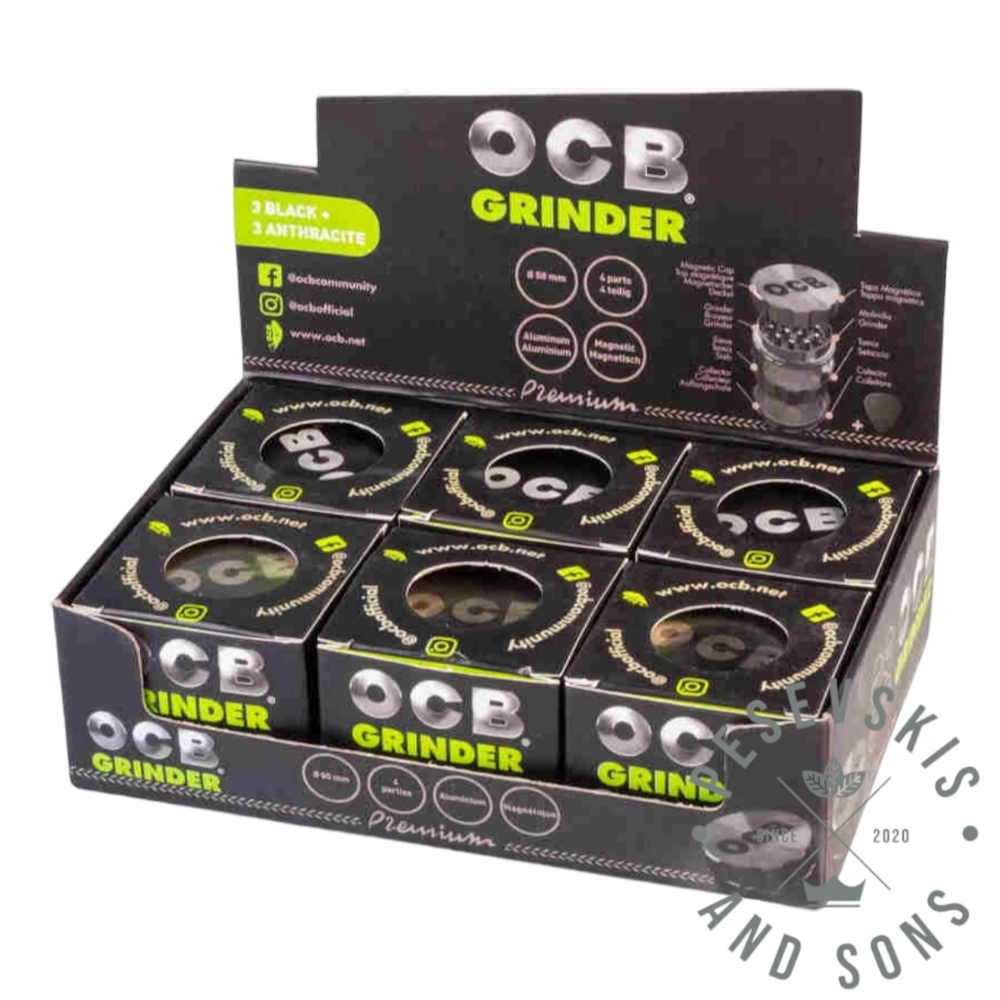 OCB Alu Mrvilica iz 4 Dela - Black & Anthracite Grinder Ø 50mm