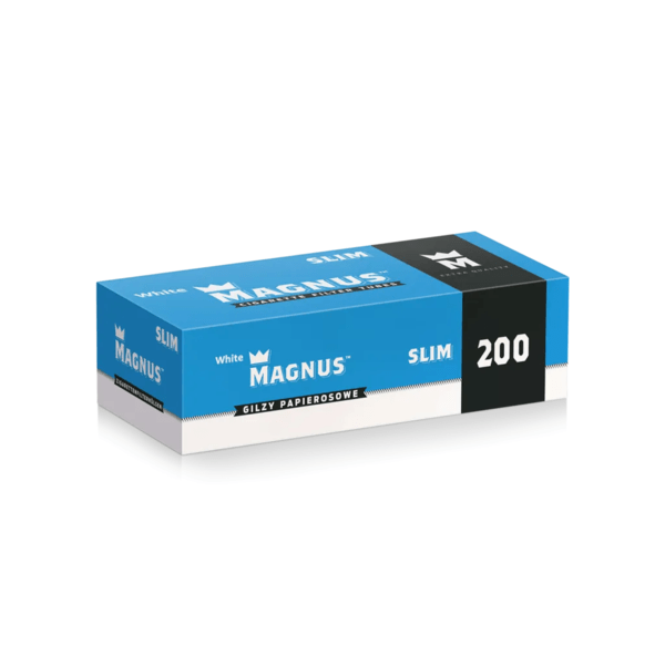 Slim Cigaret Filter Papir - Magnus 200 White i Cork u pakovanju od 200 filtera za punjenje rezanim duvanom i pravljenje cigareta.
