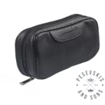 Crna Kožna Torbica za 2 Lule, Duvan i Opremu