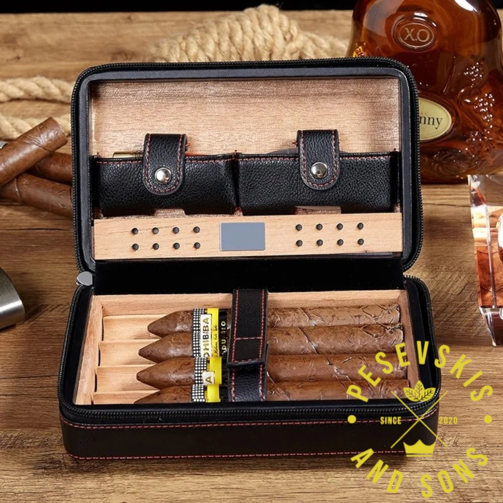 COHIBA Kožni Putni Humidor - Crni