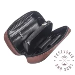 Kožna Torbica za 2 Lule, Duvan i Opremu Braon