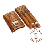 Braon kozna futrola sa sekacem za tompuse