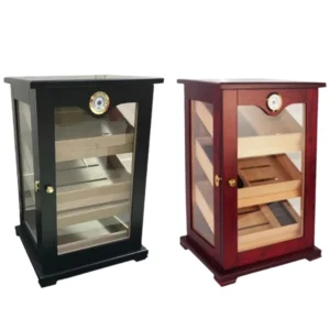 Drveni Humidor Cabineti - Braon i Crni za čuvanje do 150 Cigara, Tompusa