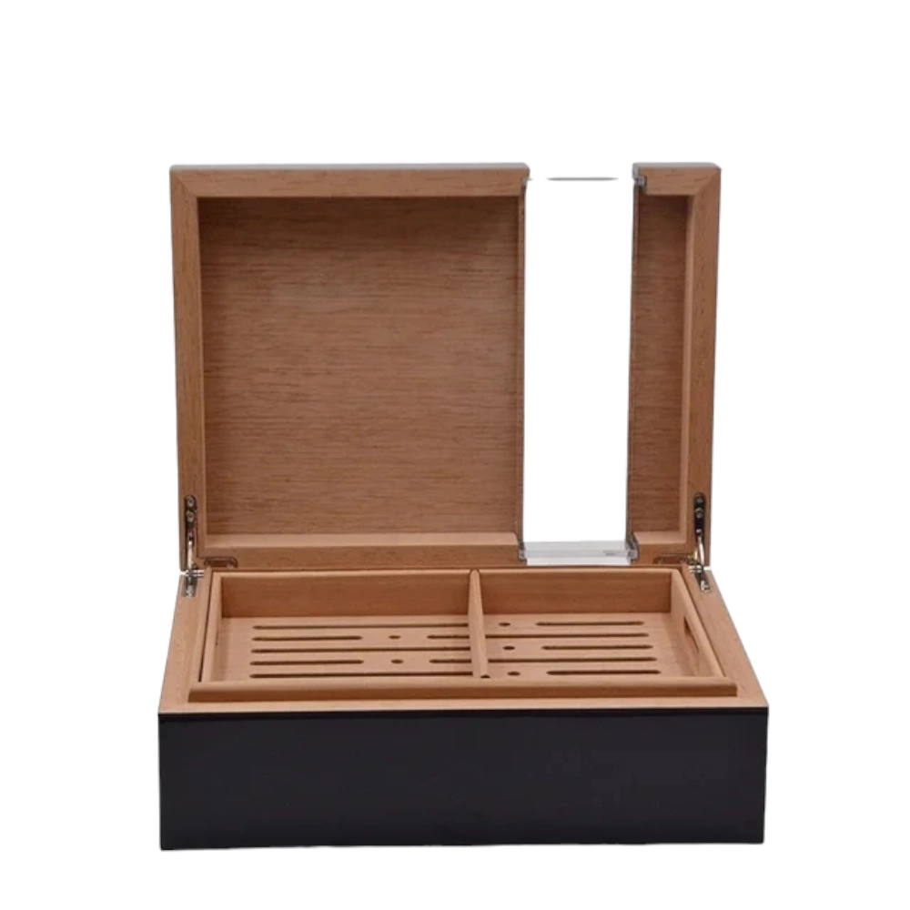 Drveni Humidor sa Staklom za Cuvanje 50 Cigara