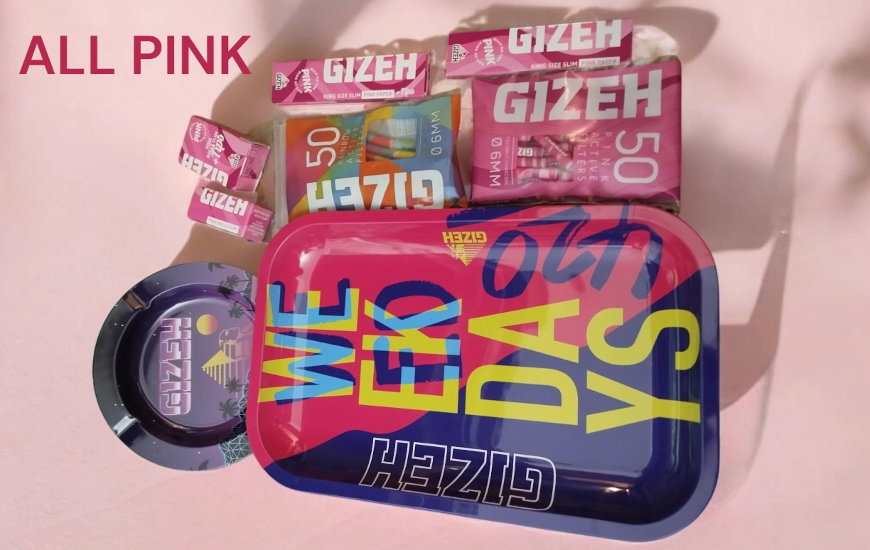 Gizeh Poklon paket za devojke - roze Rizle + pepeljara i podloga gratis