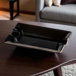 Crno-zlatna Angelo keramička pepeljara za 2 cigare