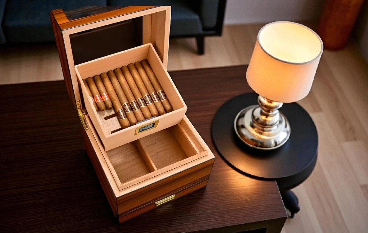 Luksuzni humidor od kedrovog drveta sa digitalnim higrometrom