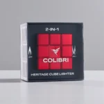 Crveni Colibri Heritage Cube Desk Lighter sa elegantnim Quasar izgledom.