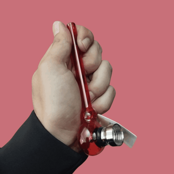 Staklena lulica za duvan -crvena