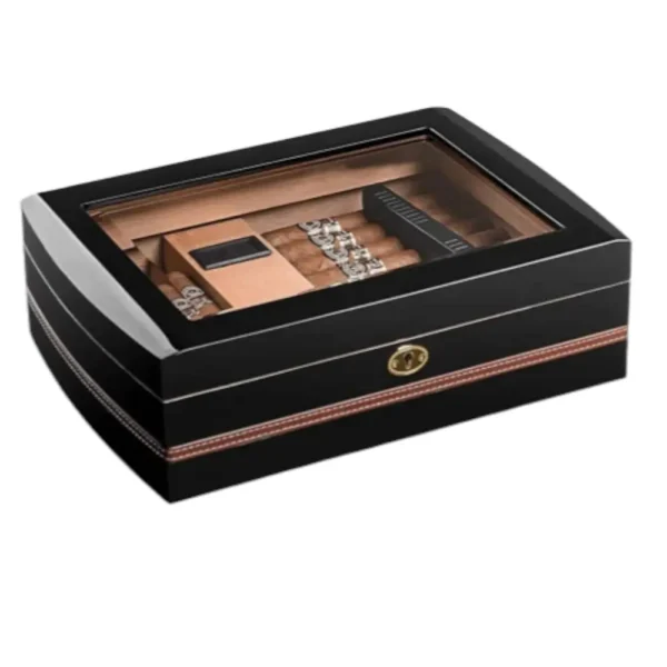 Luksuzni Crni Humidor za 50 Tompusa