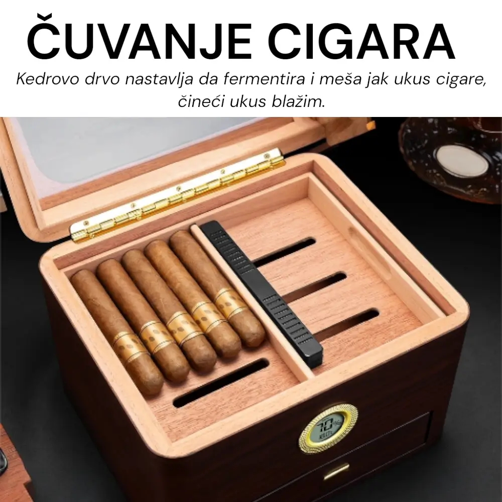 humidor za cigare sa higrometrom i ovlazivacem