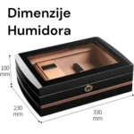 dimenzije crnog humidora za cigare od kedrovog drveta