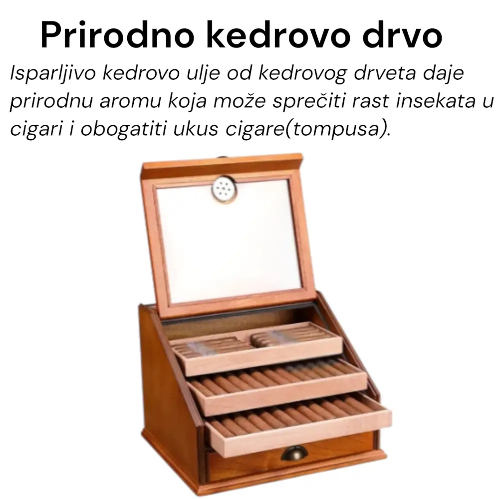 cedar humidor kapaciteta 100 cigara (tompusa)