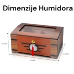 Drveni Humidor sa Staklom za 50 Cigara - Image 5