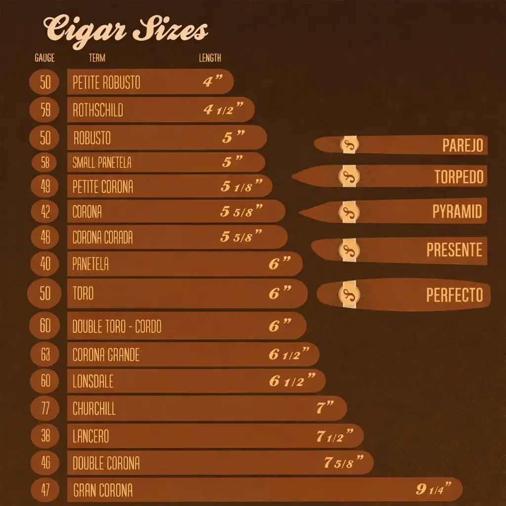 Veličine Cigara (tompusa)