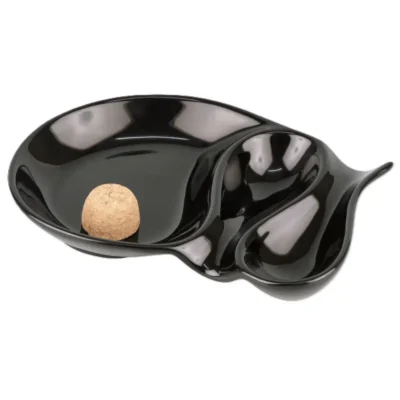 Keramička pepeljara za lule crna sa plutanim čepom