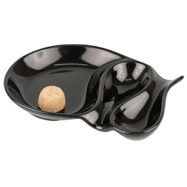 Keramička pepeljara za lule crna sa plutanim čepom