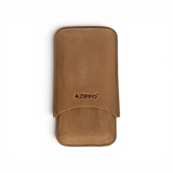 Zippo braon kožna futrola za tompuse za 3 Robusto cigare