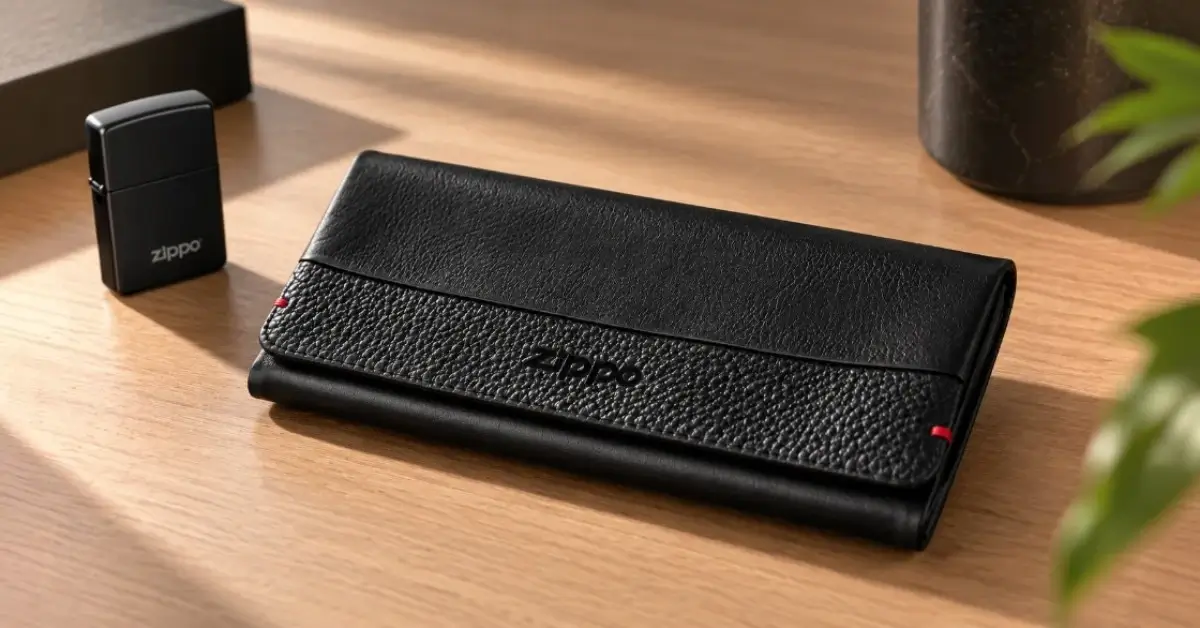 Zippo Nappa futrola za duvan - crna koža